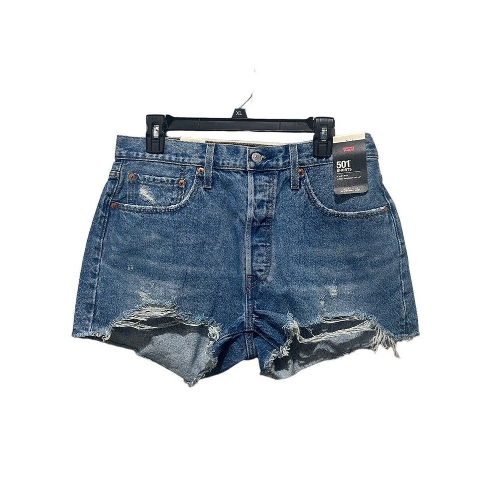 NWT - LEVI'S PREMIUM 501 DENIM SHORTS - ATHENS MID/MEDIUM INDIGO - SIZE …